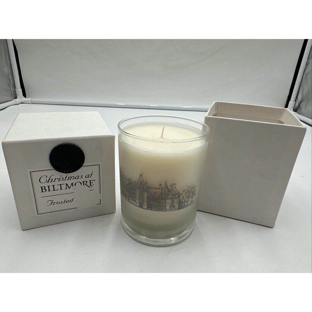 Christmas At Biltmore Frosted candles with Glass 3”x4”